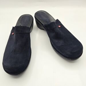 Ecco | Navy Suede Slip On Mule Clogs Size 42 EU 11-11.5 US